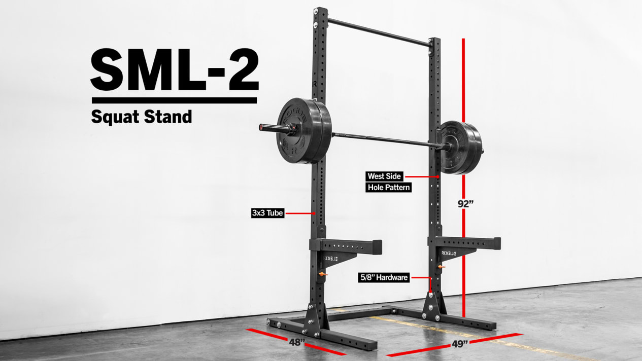 Rogue Sml Spotter Arms Rogue SML 90” Monster Lite Squat Rack With